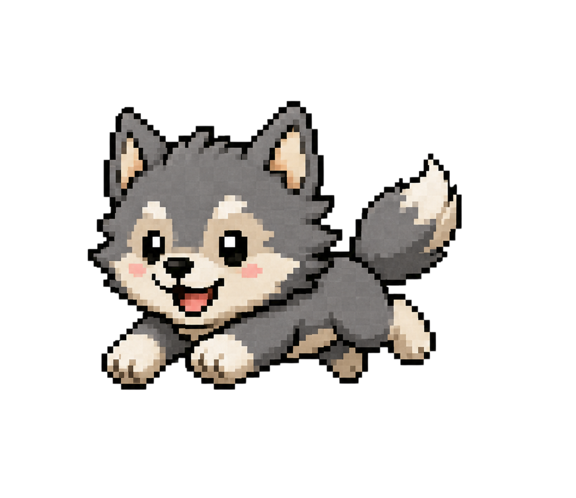Pixel art wolf